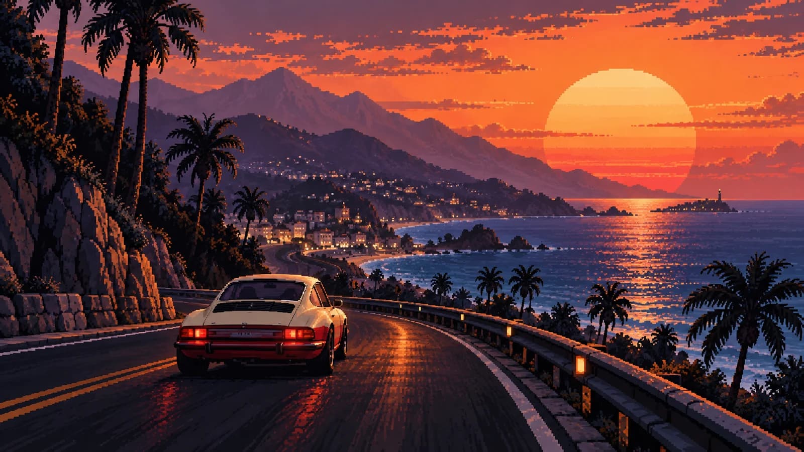 Midnight Drift pixel world